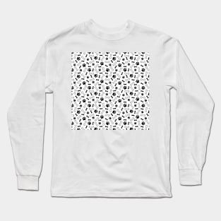 Dog Cute Pattern Design With Puppy in Various Poses Fun Funny Phone Case Design Long Sleeve T-Shirt